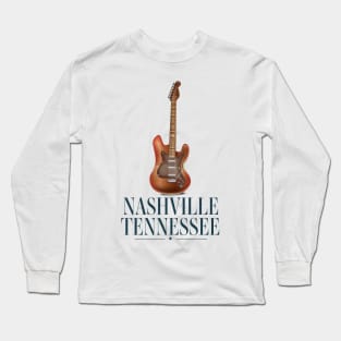 Nashville Tennessee Guitar travel print Long Sleeve T-Shirt
